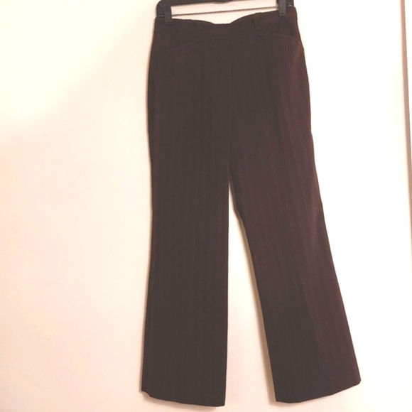Studio M Pants - Studio M Women's Pinstriped Brown Trousers  Size 8P EUC